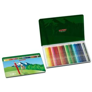 147038-metal-pencil-case-with-36-children-s-crayons-alpino-multicolour-15x15x1-cm
