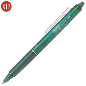 041190-pack-of-12-ballpoint-pens-bic-pilot-frixion-clicker-green-one-size