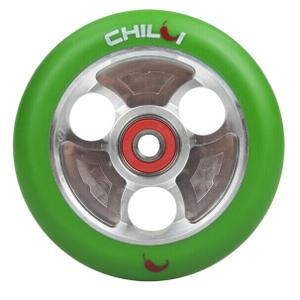 ch-wh1263-rubber-scooter-wheel-with-aluminium-hub-chilli-green-100-mm