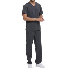 dke645-pewter-v-neck-t-shirt-dickies-medical-pewter-grey