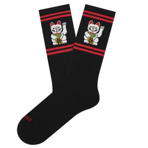 jl0108-black-football-socks-jimmy-lion-athletic-lucky-cat-black