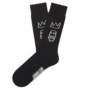jl0268-black-football-socks-jimmy-lion-basquiat-sugar-ray-robinson-black
