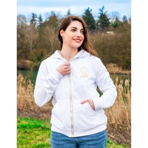 gilzipjof-women-s-hooded-sweatshirt-les-poulettes-fitness-family-white-and-gold