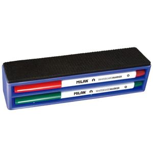 049005-set-of-4-magnetized-board-erasers-4-felt-tip-pens-milan-multicolour-one-size