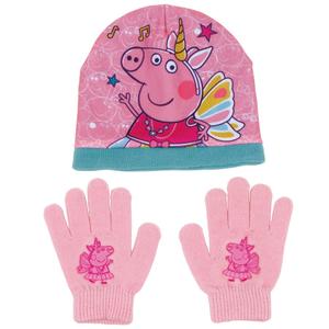 754000-baby-hat-and-gloves-set-peppa-pig-rosa-22x35x5-cm