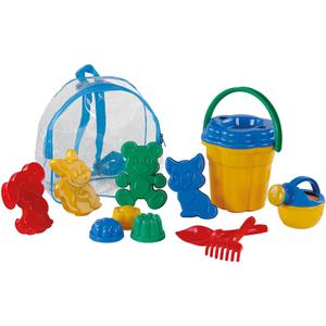 a2300048-beach-bag-bucket-d20cm-11-acc-polesie-yellow-blue-green-red-20-cm