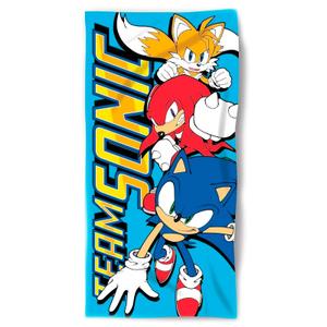 8435631339052-cotton-beach-towel-sega-sonic-the-hedgehog-turquoise-yellow-blue-red-70x140-cm